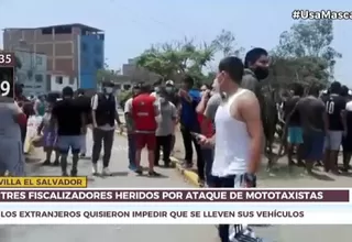 Villa El Salvador: Tres fiscalizadores heridos por ataque de mototaxistas