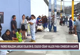 La Victoria: realizan colas en colegio César Vallejo para conseguir una vacante