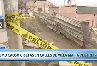 Villa María del Triunfo: Sismo causó grietas en calles del distrito