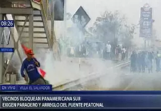 Villa El Salvador: vecinos bloquean la Panamericana Sur exigiendo un paradero