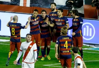 Messi marcó un 'hat-trick' en la goleada del Barcelona por 5-1 sobre el Rayo