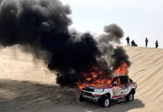 Dakar 2018: camioneta de competidora argentina se incendió en la etapa 3