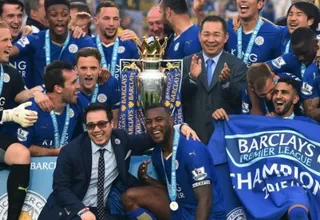 Leicester recibió trofeo de campeón de la Premier tras vencer a Everton