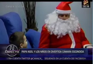 Navidad: cámaras captaron simpático reencuentro entre Papá Noel y niños