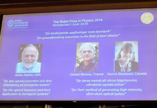 Nobel de Física 2018 para tres científicos por sus investigaciones sobre el láser