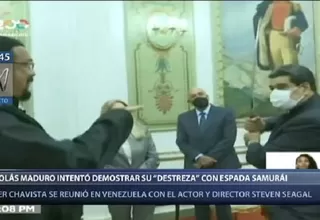 Nicolás Maduro maniobró espada samurái que le regaló el actor Steven Seagal