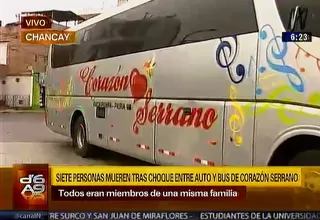 Chancay: 7 fallecidos tras choque entre bus de Corazón Serrano y otro auto