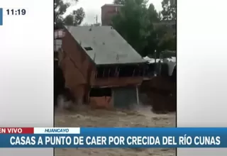 Cinco casas colapsaron por incremento del caudal del río Cunas en Huancayo