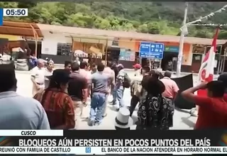Cusco: Bloqueos aún persisten en pocos puntos del país