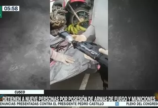 Cusco: Detienen a nueve personas por posesión de armas de fuego y municiones