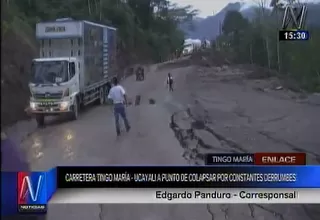 Huánuco: tramo de la carretera Federico Basadre a punto de colapsar 