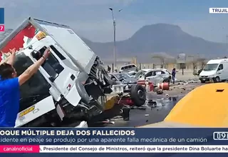 La Libertad: Camión chocó violentamente con varios vehículos y dejó dos muertos
