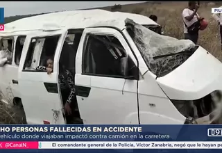 Piura: Ocho muertos tras choque de miniván y un camión