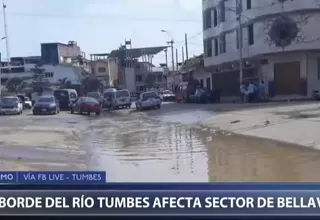 Río Tumbes se desborda y afecta a centro poblado Bellavista