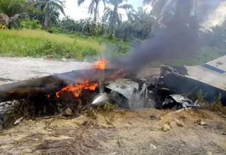 San Martín: una avioneta con matrícula boliviana cayó en Tocache y fue incendiada