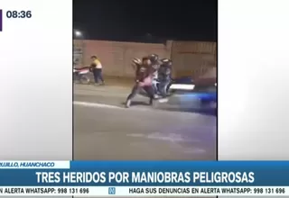 Trujillo: Tres personas resultaron heridas luego de que policía intentara intervenir a motociclista