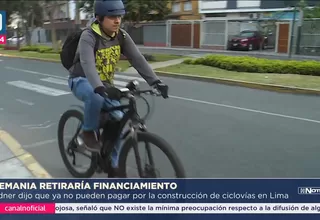 Alemania retiraría financiamiento para la construcción de ciclovías en Lima