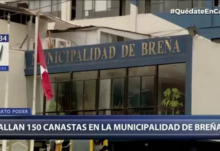 Autoridades encontraron 150 canastas al interior de la Municipalidad de Breña