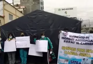 Huancayo: protesta de trabajadores médicos
