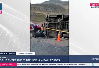La Oroya: Choque entre bus interprovincial y tren deja 4 muertos