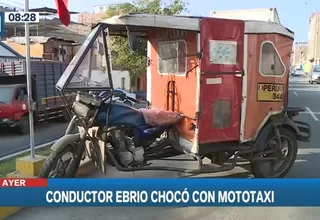 El Agustino: Policía detuvo a conductor ebrio que chocó contra mototaxi