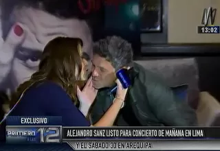 Alejandro Sanz: Melissa Peschiera le marcó un beso a nombre de sus fans