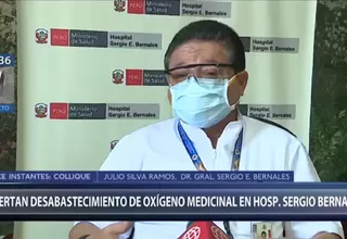 Advierten sobre desabastecimiento de oxígeno medicinal en el hospital Sergio Bernales