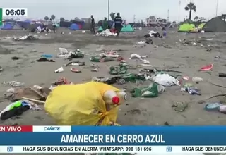 Año Nuevo: Playa Cerro Azul amaneció repleto de basura