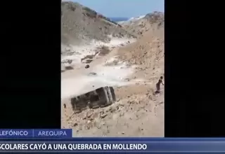 Arequipa: Bus con 24 escolares cayó a una quebrada en Mollendo