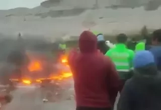 Arequipa: pobladores del Valle de Tambo volvieron a bloquear la vía costanera