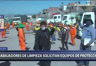 Arequipa: Trabajadores de limpieza exigen equipos de protección personal para laborar 