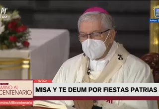 Arzobispo de Lima realizó misa y Te Deum por 28 de julio desde la Catedral de Lima