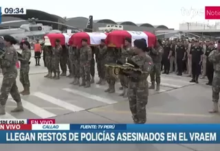 Atentado en el VRAEM: Llegaron a Lima los restos de los policías abatidos