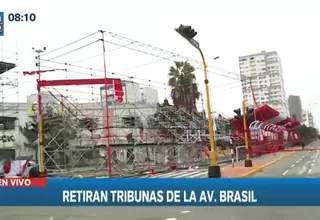 Avenida Brasil: Se inició retiro de tribunas tras desfile por Fiestas Patrias
