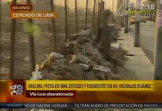 Avenida Morales Duárez luce deteriorada con basura y desmonte