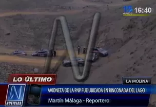 Avioneta de la policía fue encontrada en Rinconada del Lago