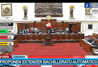 Bachillerato automático: Congreso aprobó extender plazo hasta 2023