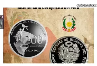 El BCR lanza moneda de plata alusiva al bicentenario del Ejército