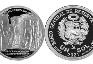 Bicentenario: BCR lanza moneda de plata alusiva a la proclamación de la Independencia