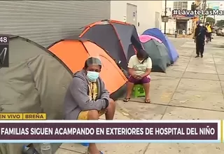 Breña: Familias siguen acampando en exteriores del Hospital del Niño