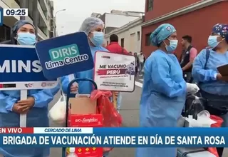Brigada de vacunación atiende en exteriores del Santuario Santa Rosa de Lima