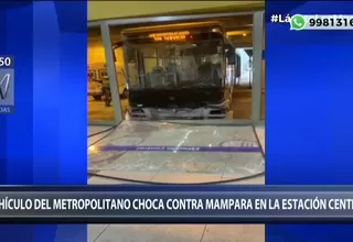 Metropolitano: Bus se despistó dentro de la Estación Central