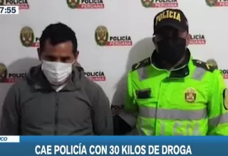 Cae policía con 30 kilos de droga