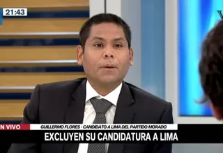 Candidato a Lima del Partido Morado no sabe por qué los excluyeron de las elecciones