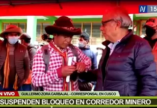Ccapacmarca: suspenden por 45 días bloqueo en Corredor Minero 