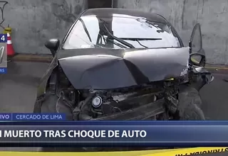 Cercado de Lima: hombre muere tras chocar su auto con un panel