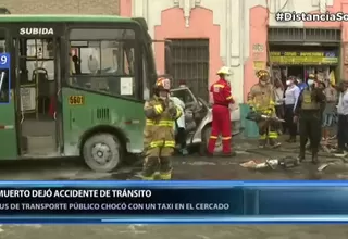 Cercado de Lima: Un muerto y seis heridos tras choque de bus de transporte público