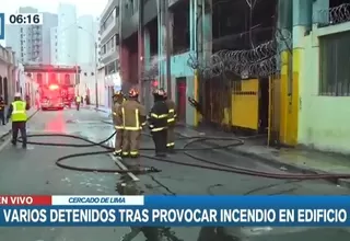 Cercado de Lima: Sujetos detenidos por provocar incendio en edificio