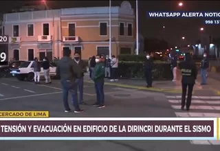 Cercado de Lima: Tensión y evacuación en edificio de la Dirincri durante sismo