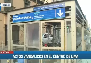 Metropolitano: Vándalos destrozaron estación Jirón de la Unión en el Centro de Lima
